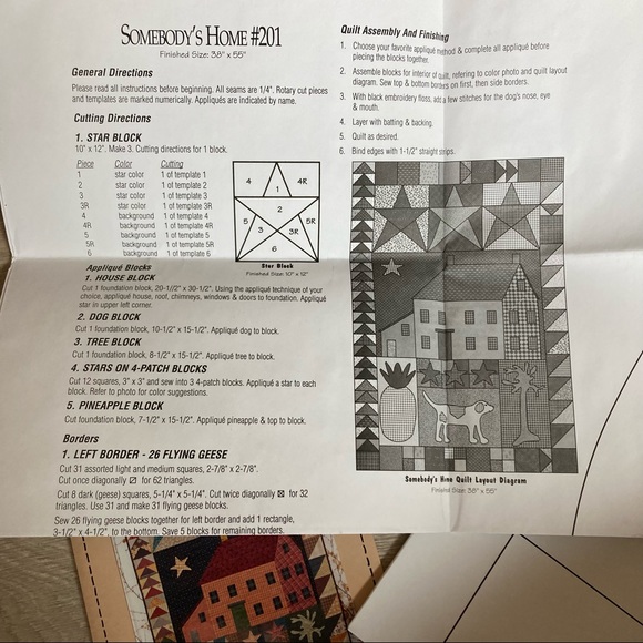 Quilt Pattern - Country Threads - Somebody’s Home - Throw or Wall Hanging - Picture 7 of 9